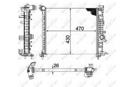 Радиатор, охлаждение двигателя NRF 58476