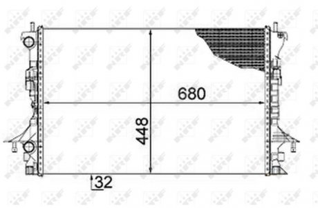 Радиатор, охлаждение двигателя NRF 58479