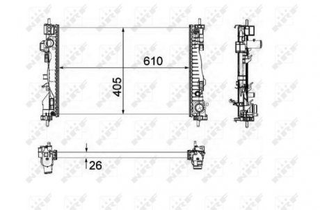 Радиатор, охлаждение двигателя NRF 58492