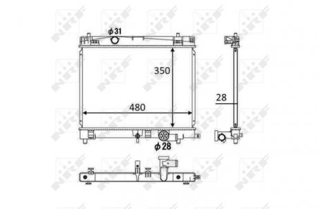 Радиатор, охлаждение двигателя NRF 58501