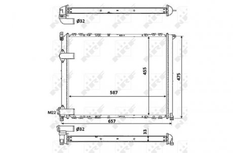 Радиатор, охлаждение двигателя NRF 58849