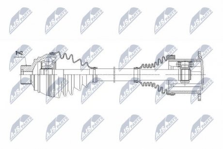 ПІВВІСЬ | AUDI Q5 08-, AUDI A6 11-17, A7 10-17, A8 10-17 /Л/П,ПЕРЕД/ NTY NPWAU013