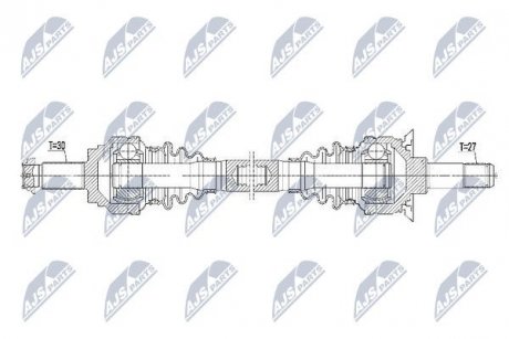 ПІВВІСЬ | BMW 5 F10/F11 525D/530D/535I/550I 10- /ЗАД,ЛІВ/ NTY NPWBM101