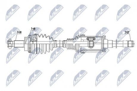 ПІВВІСЬ | BMW 3 XDRIVE E90/E91/E92 320D/325I/325XI/330I/330XI/330D/330XD/335I 05-11 /ПЕРЕД,ПРАВ/ NTY NPWBM145