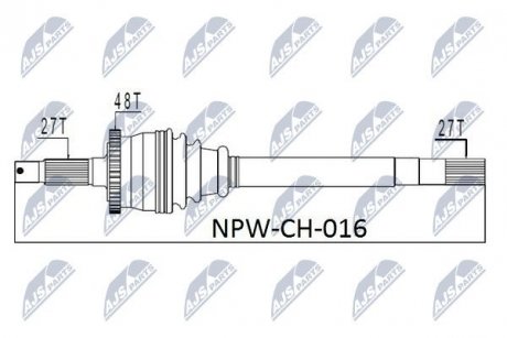 ПІВВІСЬ | JEEP GRAND CHEROKEE 99-04 /WITHOUT VARI-LOCK /ПРАВ / NTY NPWCH016