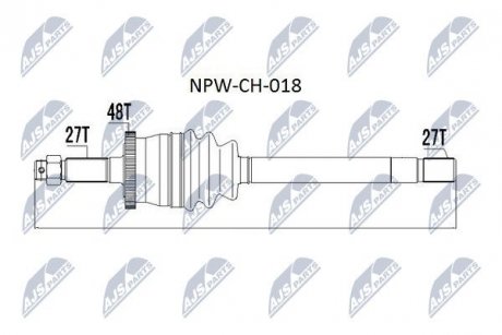 ПІВВІСЬ | JEEP GRAND CHEROKEE 99-04 /WITH VARI-LOCK/ /ЛІВ/ NTY NPWCH018