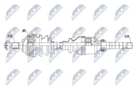 ПІВВІСЬ | CITROEN BERLINGO 1.6, 1.6HDI,2.0HDI 00-, XSARA 2.0,2.0HDI 99-, PEUGEOT PARTNER 1.6,1.6HDI,2.0HDI 99- /ПРАВ/ NTY NPWCT059 (фото 1)