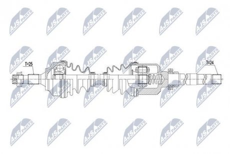 ПІВВІСЬ | CITROEN C5 1.8,2.0,2.0HDI 01-04, C5 II 1.6HDI,1.8,2.0 04-08, PEUGEOT 207 1.6HDI 06- /ПРАВ/ NTY NPWCT063