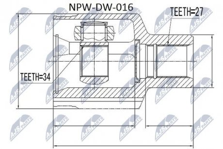 ШРКШ внутр. 27x34x47 SsangYong Rexton2 2.7Xdi NTY NPWDW016 (фото 1)