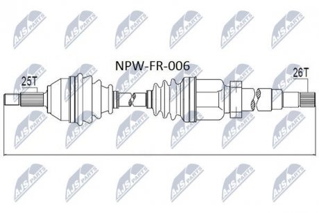 ПІВВІСЬ | FORD FOCUS I 1.8DI/TDI/TDDI, 2.0 98-04 /ПРАВ/ NTY NPWFR006