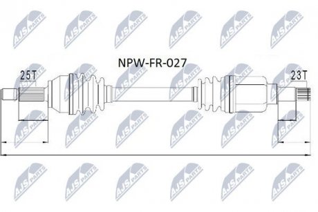 ПІВВІСЬ | FORD FUSION 1.4 02- /ЛІВ/ NTY NPWFR027