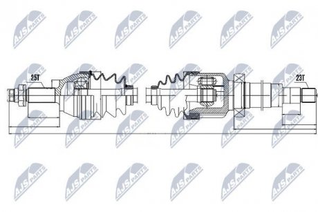 ПІВВІСЬ | FORD FOCUS I 1.4,1.6,1.8 98-04 /ПРАВ/ NTY NPWFR030