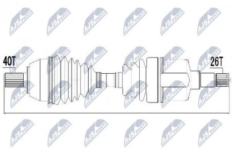 ПІВВІСЬ | FORD MONDEO IV, GALAXY, S-MAX 1.8TDCI/2.0TDCI 07-13, VOLVO V70 2.0D 136KM 07- /ЛІВ MTM/ NTY NPWFR050 (фото 1)