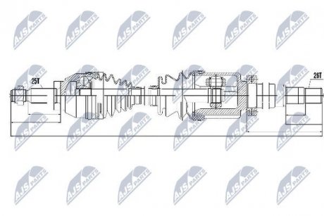 Піввісь передня права NTY NPW-FR-054