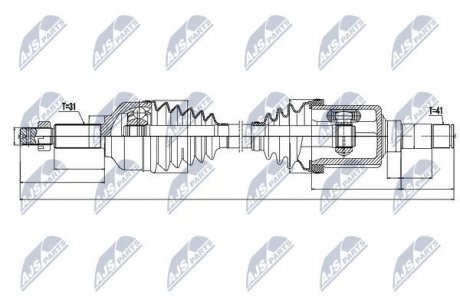 ПІВВІСЬ | FORD TRANSIT 310 13-, TOURNEO CUSTOM/TRANSIT CUSTOM 310 12- /ЛІВ/ NTY NPWFR073