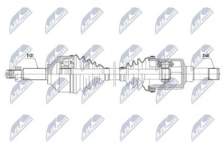 ПІВВІСЬ | FORD TRANSIT 330 2.2TDCI 01.13-, 2.0TDCI 01.16-, TRANSIT CUSTOM 330 2.2TDCI 01.13-, 2.0TDCI 01.16- /ЛІВ,SKRZYNIA 6MT/ NTY NPWFR075 (фото 1)