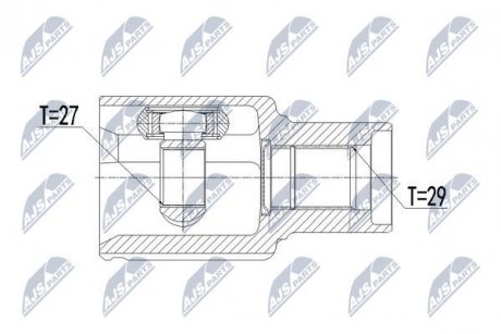 ШАРНІР РІВНИХ КУТОВИХ ШВИДКОСТЕЙ | FORD RANGER 2.2TDCI,3.2TDCI 11- /ПЕРЕД,ПРАВ,MTM/ATM/ NTY NPWFR089 (фото 1)