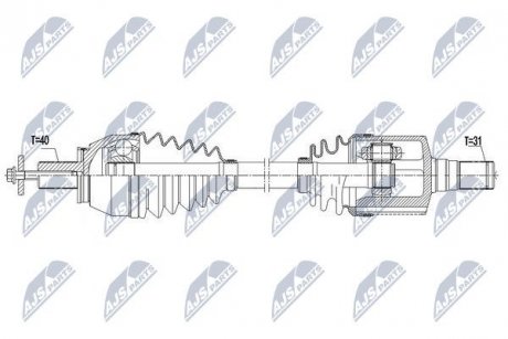 ПІВВІСЬ | FORD ENG. 2.0TDCI MONDEO IV 07-15, S-MAX 06-14, GALAXY 06-15 /ЛІВ, ATM AWF21/ NTY NPWFR096