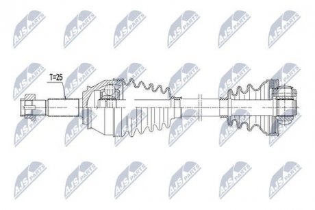 ПІВВІСЬ | FIAT DOBLO 1.3JTD 05-, 1.9JTD 03- /ПРАВ/ NTY NPWFT023