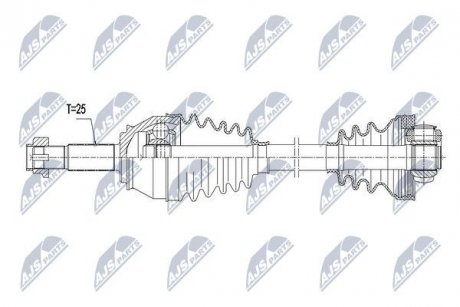 ПІВВІСЬ | FIAT DOBLO 1.3JTD 05-, 1.9JTD 03- /ЛІВ/ NTY NPWFT025