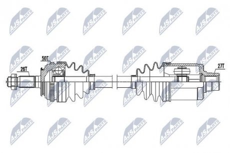 ПІВВІСЬ | HONDA CIVIC 1.6VTI 92-01, CRX VTI/VTEC 89-99 /ЛІВ/ NTY NPWHD045