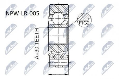 ШАРНІР РІВНИХ КУТОВИХ ШВИДКОСТЕЙ | LAND ROVER RANGE ROVER III 02-12 NTY NPWLR005 (фото 1)