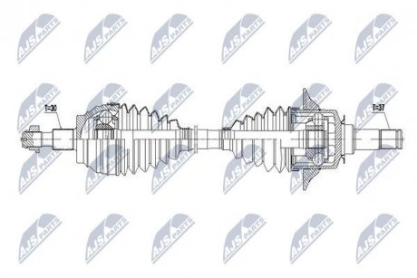 ПІВВІСЬ | MERCEDES GL450/GL550 W166 4.7.5.5 2012-, GLE320 15- /ATM,ПЕРЕД,ЛІВ/ NTY NPWME068