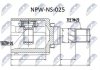 ШАРНІР РІВНИХ КУТОВИХ ШВИДКОСТЕЙ | NISSAN X-TRAIL T30 00-06 /ЛІВ,ПЕРЕД/ NTY NPWNS025 (фото 1)
