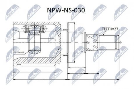 ШРКШ внутр./26mm/45zz TOYOTA CAMRY ACV40/GSV40 06-11 NTY NPWNS030