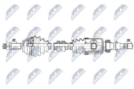 ПІВВІСЬ | NISSAN QASHQAI 1.6 07-13 /ПРАВ/ NTY NPWNS070