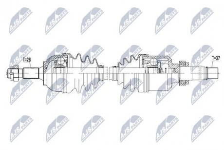 ПІВВІСЬ | PEUGEOT 407 2.7HDI,3.0 04-, C5 III 2.7HDI,3.0 08- /ПРАВ,ATM/ NTY NPWPE041