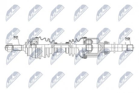 ПІВВІСЬ | PEUGEOT 208 1.2THP,1.6HDI 13-, CITROEN C3 II 1.6HDI 09-, C3 III 1.2THP,1.5HDI,1.6HDI 16-, C4 CACTUS 14-, DS3 09- /ПРАВ,MTM/ NTY NPWPE047