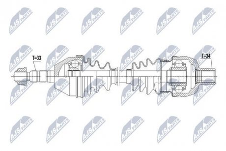 Піввісь передн. права Opel Astra H, Zafira B, 04- NTY NPW-PL-079