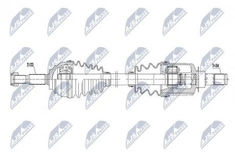 ПІВВІСЬ | RENAULT CLIO IV 1.2TCE, 1.5DCI 12- /ЛІВ,ATM6/ NTY NPWRE097 (фото 1)