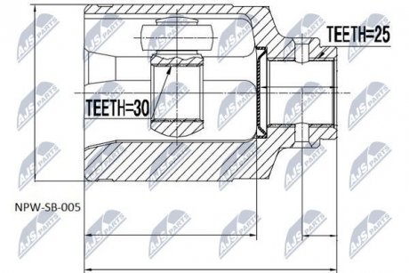 ШАРНІР РІВНИХ КУТОВИХ ШВИДКОСТЕЙ | SUBARU FORESTER S10 2.0 96-02, IMPREZA G10 2.0 92-00, LEGACY B12 2.0 98-03 Л/П NTY NPWSB005