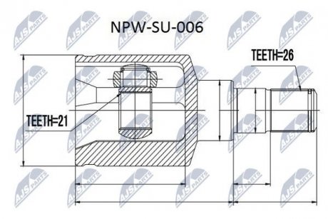 ШАРНІР РІВНИХ КУТОВИХ ШВИДКОСТЕЙ | SUZUKI LIANA RH413/416/418 01-08 /ЛІВ/ NTY NPWSU006 (фото 1)