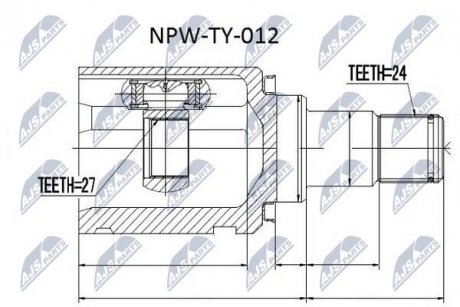 Внутренний шрус toyota raf 4 2 4 0006,4304028011 NTY NPWTY012