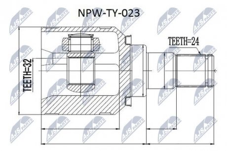 ШАРНІР РІВНИХ КУТОВИХ ШВИДКОСТЕЙ | TOYOTA AVENSIS CDT220 2.0 D-4D 99-03 /ЛІВ/ NTY NPWTY023 (фото 1)