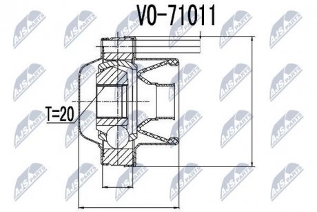 ШАРНІР РІВНИХ КУТОВИХ ШВИДКОСТЕЙ | VOLVO S70/V70/XC70 -00 NTY NPWVV006