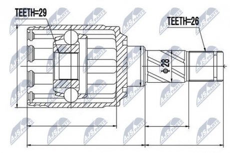 ШРКШ зовн. задн. 29X55.5X36 FORD KUGA CBV 08-12 NTY NPWVV007