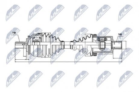 ПІВВІСЬ | VOLVO S80 2.8T6,2.9T,3.0,3.0T6 2000-2006 /ATM,ЛІВ/ NTY NPWVV018