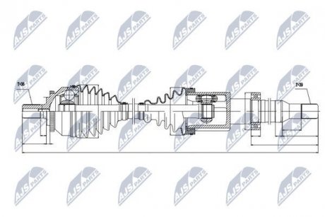 ПІВВІСЬ | VOLVO S80 2.8T6,2.9T,3.0,3.0T6 2000-2006 /ATM,ПРАВ/ NTY NPWVV019