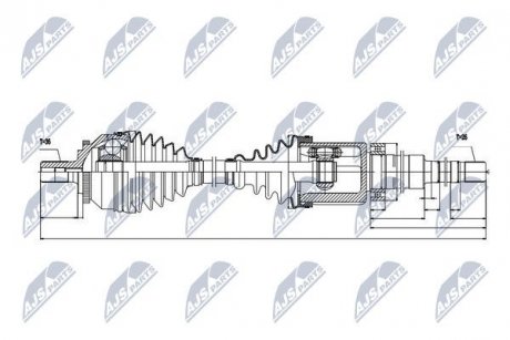 ПІВВІСЬ | VOLVO XC70 2.4D,2.4D5,2.5T 2002-2008 /ПРАВ/ NTY NPWVV020