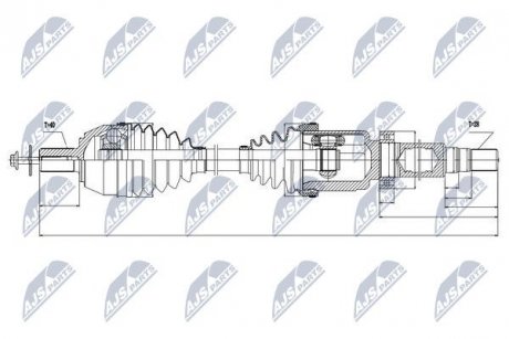 ПІВВІСЬ | VOLVO S60II/V60 D3/D4/D5 10-16, S80II 2.0D D3/D4 10-12, 2.4D/D5 07-, 2.5T,3.2V6 06-, V70 III 2.0D,2.4D D3/D5, 2.5T,3.2V6 07-16 /ПЕРЕД,ПРАВ/ NTY NPWVV024 (фото 1)