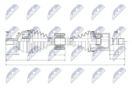 ПІВВІСЬ | VOLVO XC70 2.4T XC, 2.5T XC, 2.4D5 XC 00-08 /ЛІВ,ATM/ NTY NPWVV043