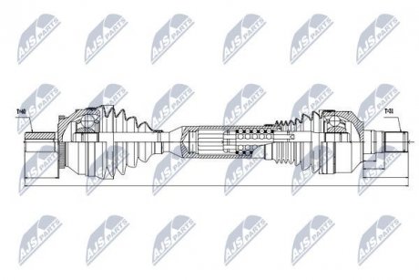 ПІВВІСЬ | VOLVO XC90 D3/D5 02-14 VIN 354476->, 3.2V6 VIN 354979-> 02-14, 4.4V8 VIN 367133-> 02-07 /ЛІВ,ATM/ NTY NPWVV063