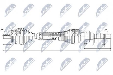 ПІВВІСЬ | VOLVO XC90 D3/D5 02-14 VIN 354476->, 3.2V6 VIN 354979-> 02-14, 4.4V8 VIN 367134-> 02-07 /ПРАВ,ATM/ NTY NPWVV064 (фото 1)