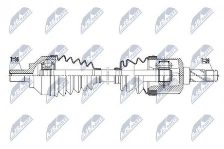 ПІВВІСЬ | VOLVO ENG. 2.4AWD,2.4TDI D5,2.4,T5 S40/V50 04-, C30/C70 06- /ЛІВ,MTM/ NTY NPWVV067 (фото 1)