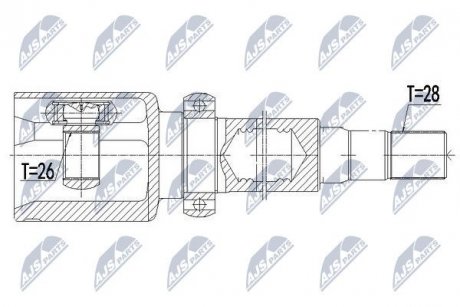 ШАРНІР РІВНИХ КУТОВИХ ШВИДКОСТЕЙ | VOLVO 2.0T,2.0T5 S60II/V60 10-15, S80 10-, V70III 2.0T 10- /ПРАВ,ATM/ NTY NPWVV071 (фото 1)