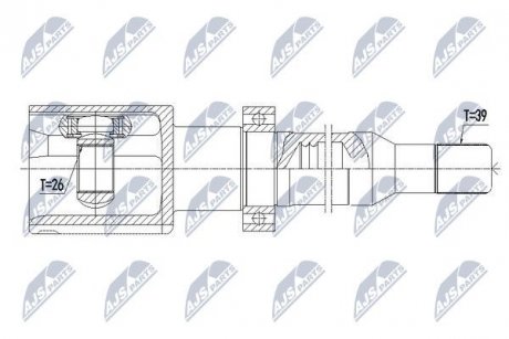 ШАРНІР РІВНИХ КУТОВИХ ШВИДКОСТЕЙ | VOLVO S80 2.8T6,2.9T,3.0,3.0T6 2000-2006 /ATM,ПРАВ/ NTY NPWVV081